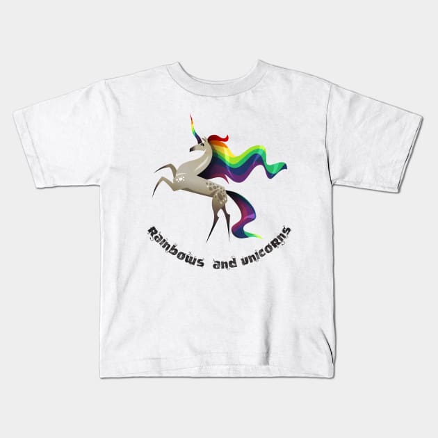 rainbows and unicorns Kids T-Shirt by gh30rgh3